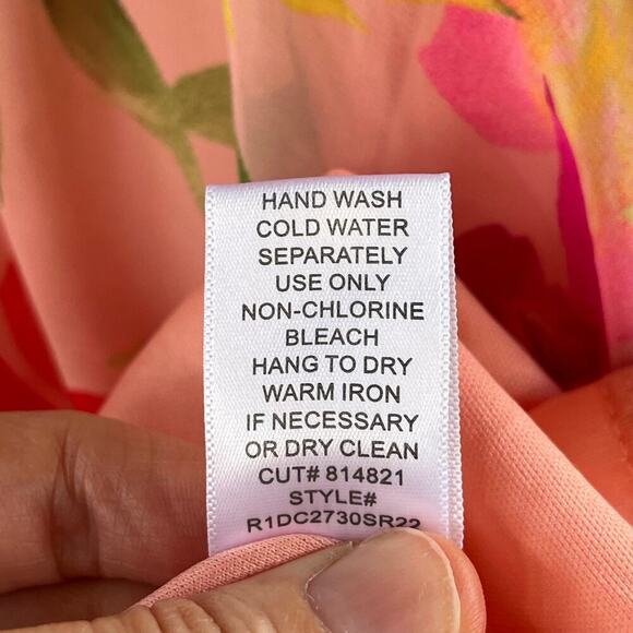 Rabbit Rabbit Rabbit Designs Women's Pink Floral Off The Shoulder Dress Size 16 - Picture 10 of 10